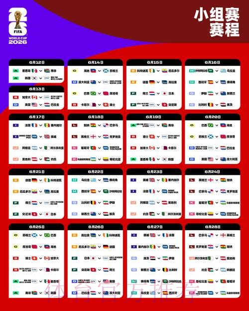 2026世界杯比赛时间官方发布实时赛程免费观看